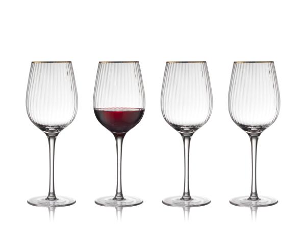 BITZ Lyngby Glas Palermo Gold Red Wine Glass 40 Cl 4 Pcs