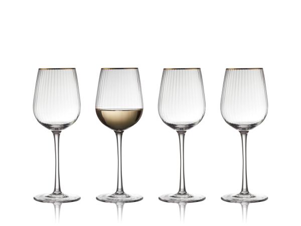 BITZ Lyngby Glas Palermo Gold White Wine Glass 30 Cl 4 Pcs