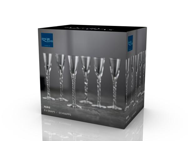 BITZ Lyngby Glas Paris Aquavit Glass 2.5 Cl 6 Pcs Clear