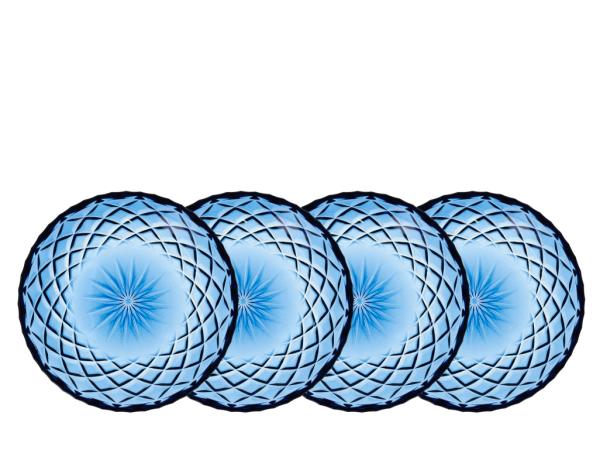 BITZ Lyngby Glas Sorrento Asiet Dia 16 cm 4 pcs Blue
