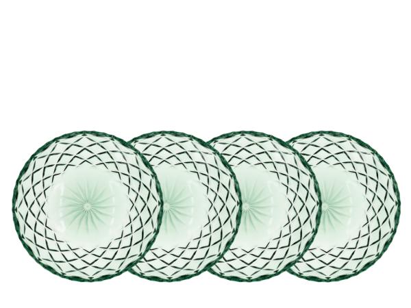 BITZ Lyngby Glas Sorrento Asiet Dia 16 cm 4 pcs Green