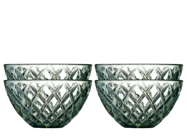 BITZ Lyngby Glas Sorrento Bowl Dia 12 cm 4 pcs Green