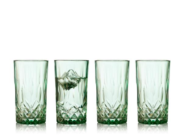 BITZ Lyngby Glas Sorrento Highball 38 cl 4 pcs Green