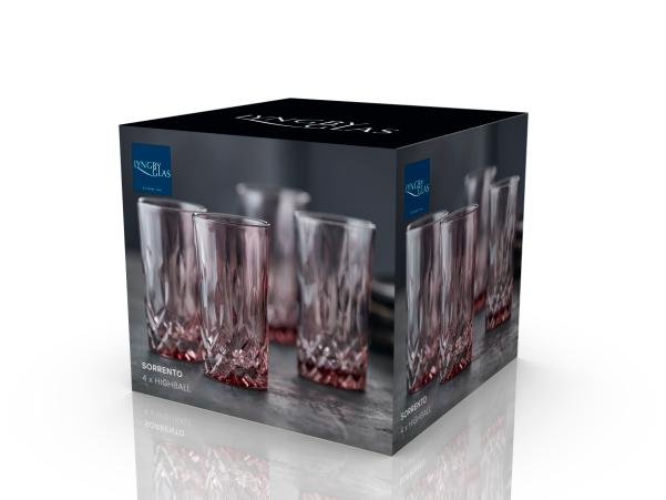 BITZ Lyngby Glas Sorrento Highball 38 Cl 4 Pcs Pink