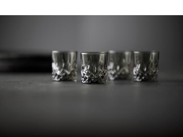 BITZ Lyngby Glas Sorrento Shot Glass 4 Cl 4 Pcs Smoke