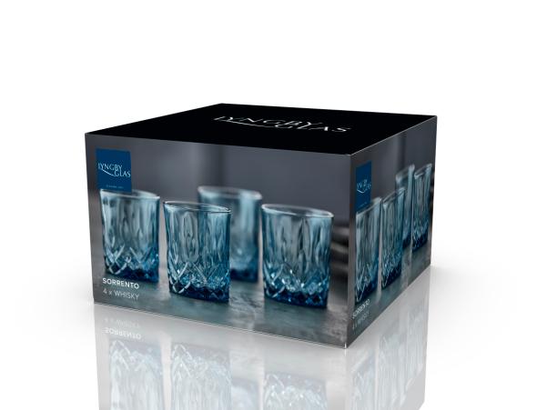 BITZ Lyngby Glas Sorrento Whisky Glass 32 Cl 4 Pcs Blue