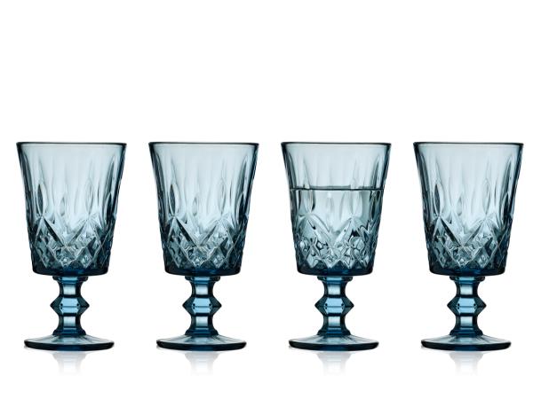 BITZ Lyngby Glas Sorrento Wine glass 29 cl 4 pcs Blue