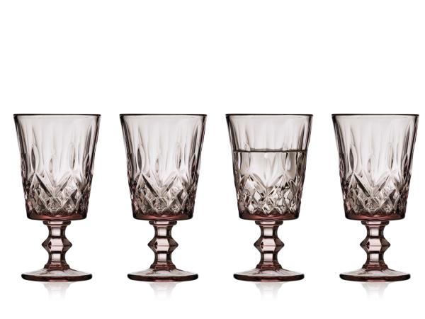 BITZ Lyngby Glas Sorrento Wine glass 29 cl 4 pcs Pink