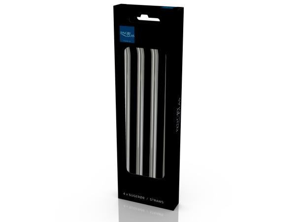 BITZ Lyngby Glas Straw With Bend 21.5 Cm 4 Pcs Smoke