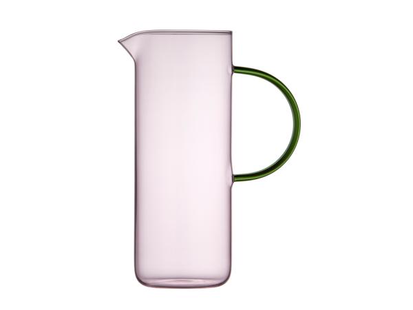 BITZ Lyngby Glas Torino Glass jug 1.1 liter Pink/Green