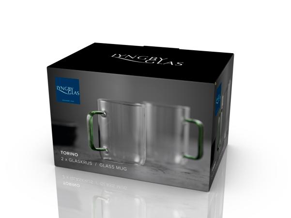 BITZ Lyngby Glas Torino Glass Mug 40 Cl 2 Pcs Green