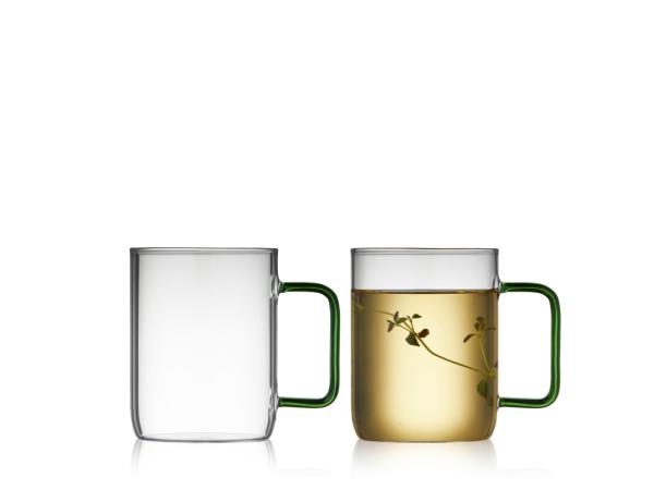 BITZ Lyngby Glas Torino Glass mug 40 cl 2 pcs Green