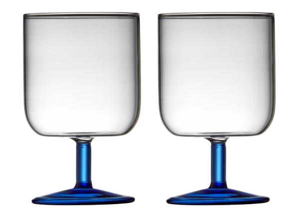 BITZ Lyngby Glas Torino Wine glass 30 cl 2 pcs Clear/Blue