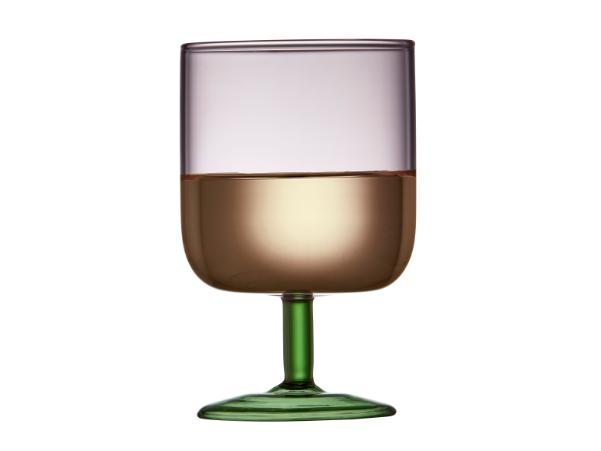 BITZ Lyngby Glas Torino Wine Glass 30 Cl 2 Pcs Pink/Green