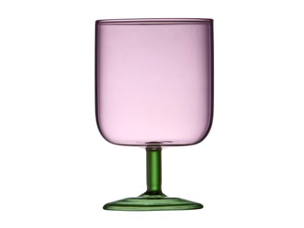 BITZ Lyngby Glas Torino Wine Glass 30 Cl 2 Pcs Pink/Green