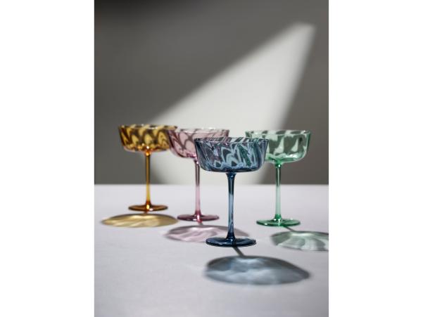 BITZ Lyngby Glas Vienna Champagne Coupe 35 Cl 4 Pcs Amber
