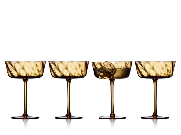 BITZ Lyngby Glas Vienna Champagne coupe 35 cl 4 pcs Amber