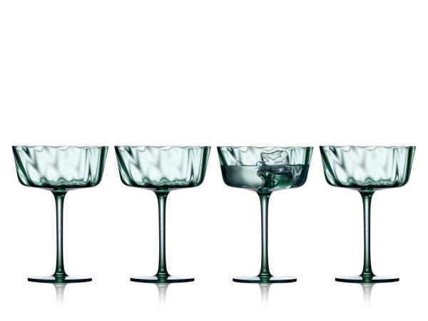 BITZ Lyngby Glas Vienna Champagne coupe 35 cl 4 pcs Green