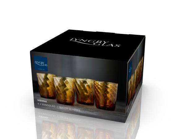 BITZ Lyngby Glas Vienna Water Glass 30 Cl 4 Pcs Amber