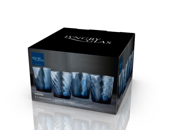 BITZ Lyngby Glas Vienna Water Glass 30 Cl 4 Pcs Blue