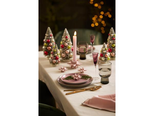 BITZ Medusa-Copenhagen Shooting Star Candlestick F/crowntop Candle Dia. 9.5 X 6 Cm Pink 2 Pcs