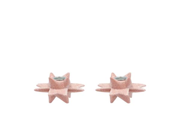 BITZ Medusa-Copenhagen Shooting Star Candlestick F/crowntop Candle Dia. 9.5 X 6 Cm Pink 2 Pcs