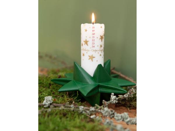 BITZ Medusa-Copenhagen Star Advent Candle Dia 17 5 X 9 Cm Green