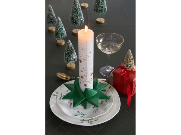 BITZ Medusa-Copenhagen Star Advent Candle Dia 17 5 X 9 Cm Green