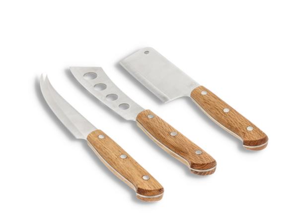 BITZ Morsø Foresta Cheese set 3 parts Oak/Stainless steel