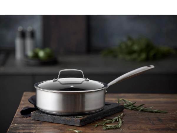 BITZ Pillivuyt Gourmet Roya Sauté Pan Ceramic Non-stick Dia 24 Cm Steel