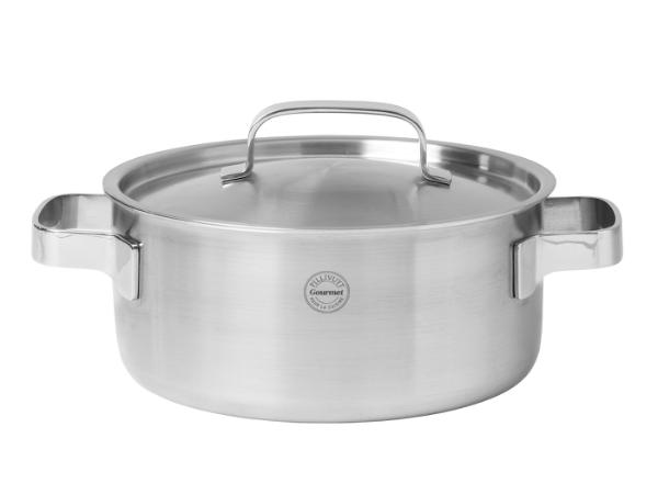 BITZ Pillivuyt Gourmet Somme pot with lid Dia 24 cm 5 liter Steel