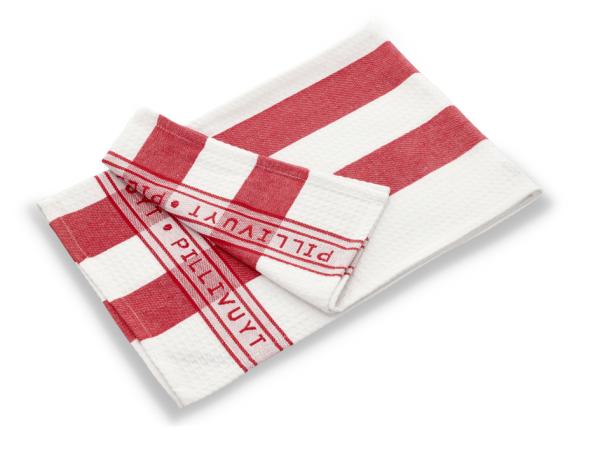 BITZ Pillivuyt Tea towel 90 x 60 cm White/Red Recycled cotton/other