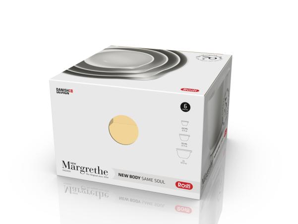 BITZ Rosti NEW Margrethe Mixing Bowl Set 6 Parts 0.25 + 0.75 + 3 Liter White