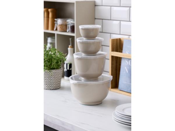 BITZ Rosti NEW Margrethe Mixing Bowl Set 8 Parts 0.25 + 0.5 + 1.5 + 3 Liter Humus