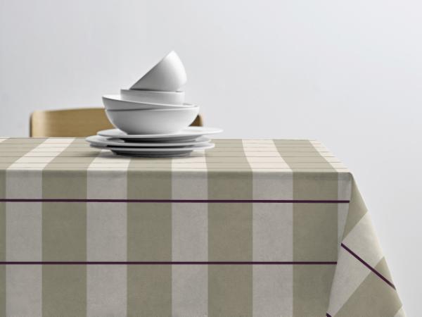 BITZ Södahl Blocks Acrylic tablecloth w. antislip 140 cm Eucalyptus