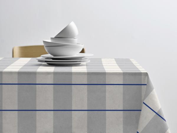 BITZ Södahl Blocks Acrylic tablecloth w. antislip 140 cm Cloud grey