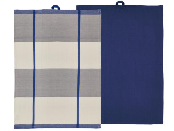 BITZ Södahl Blocks Tea towel 50 x 70 cm 2 pcs Royal Blue