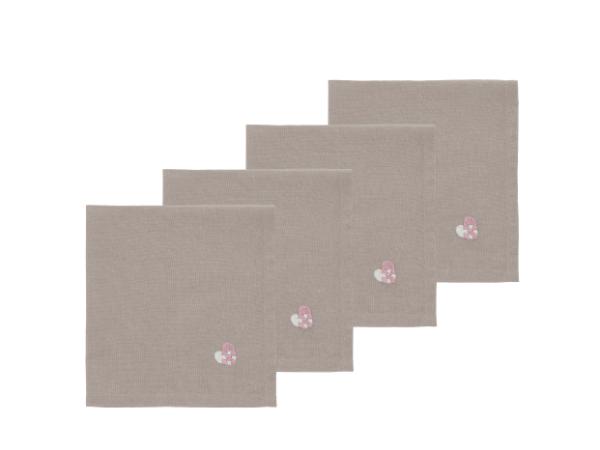BITZ Södahl Christmas Hearts Embroidery Napkins 40 x 40 cm 4 pcs Rose