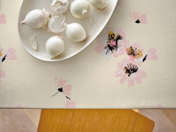 BITZ Södahl Flora Acrylic Tablecloth W. Antislip 140 Cm Yellow