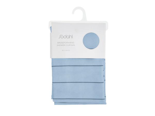 BITZ Södahl Line Shower Curtain 180 X 200 Cm Sky Blue
