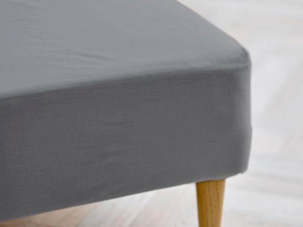 BITZ Södahl organic Calm Box sheet 180 x 200 x 30 cm Stone Grey