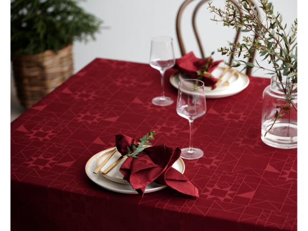 BITZ Södahl Star Damask Acrylic With Antislip 140 Cm Red