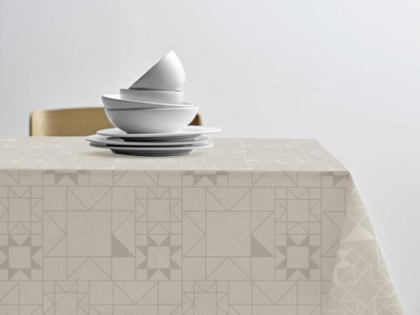 BITZ Södahl Star Damask Christmas tablecloth 140 x 370 cm Beige