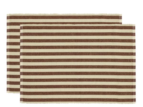 BITZ Södahl Statement Stripe Placemat 33 x 48 cm 2 pcs Coffee brown