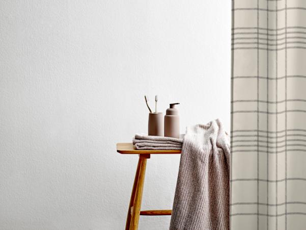 BITZ Södahl Tartan Shower Curtain 180 X 200 Cm Offwhite