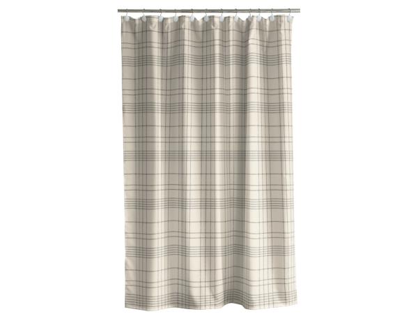BITZ Södahl Tartan Shower Curtain 180 x 200 cm Offwhite