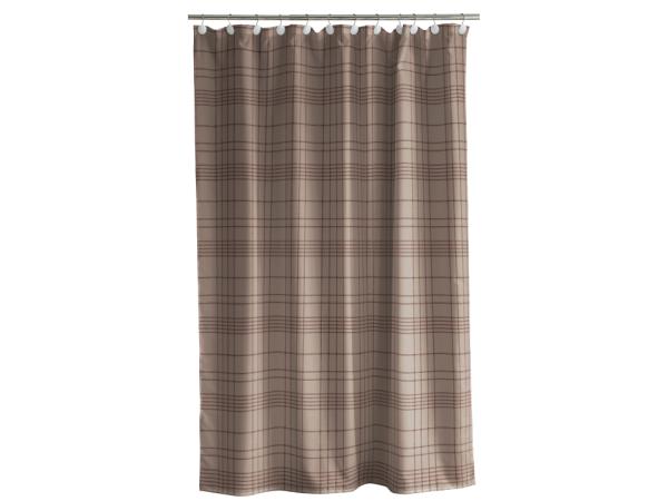 BITZ Södahl Tartan Shower Curtain 180 x 200 cm Taupe