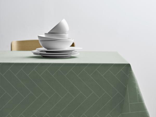 BITZ Södahl Tiles Acrylic tablecloth w. antislip 140 cm Hedge Green