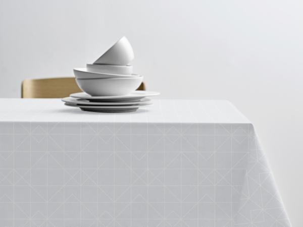 BITZ Södahl Tiles Damask Tablecloth Dia 180 cm White