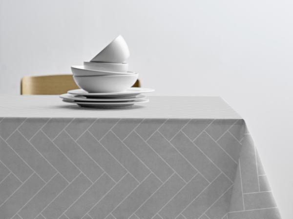 BITZ Södahl Tiles Tablecloth 140 x 370 cm Light Grey